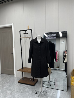 复古美拉德色系长款风衣外套衬衫领高级休闲通勤款