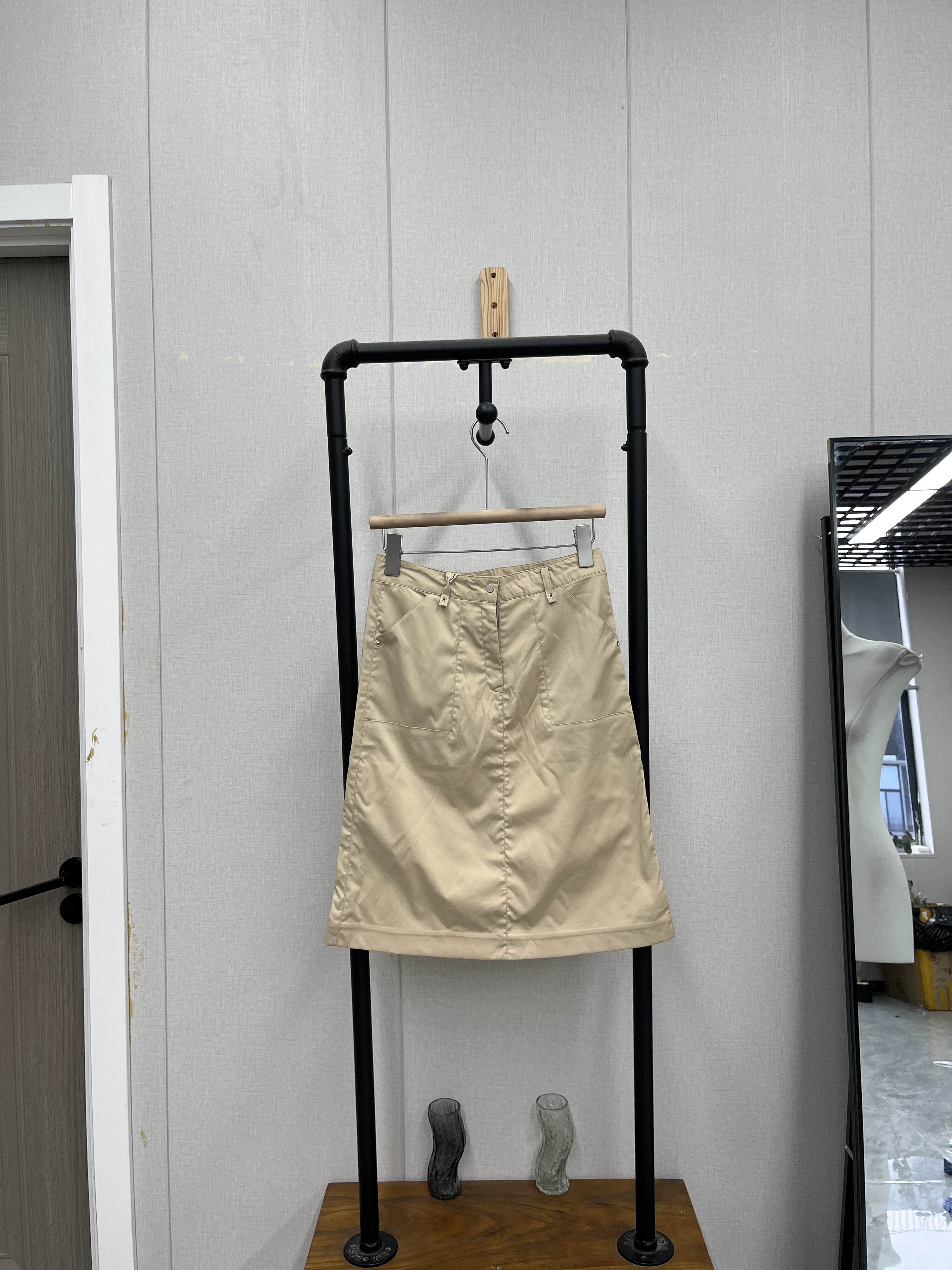 高品质时尚半身裙卡其色工装裙A版减龄显瘦春夏休闲款