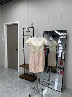 高品质复古时尚 粉嫩减龄气质小香风通勤夏连衣裙