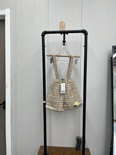 高品质儿童格子呢料背带短裤秋冬款时尚刺绣减龄可爱款