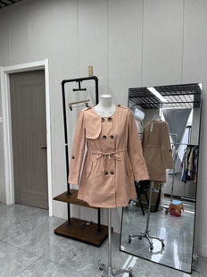 收腰设计风衣外套小香风双排扣中长款 春秋减龄显瘦