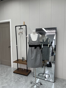 高品质休闲气质小香风蝴蝶结丝绒拼接无袖 背心裙款