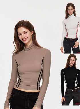 AE30 Saint 修身基础款半高领打底衫 撞色长袖内搭上衣 2024AW