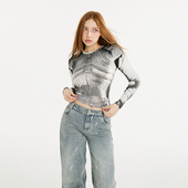 Saint 未来赛博姬AI铠甲印花 修身 AE30 长袖 打底上衣T恤