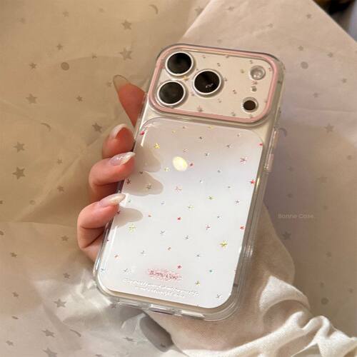 小星星鎏金苹果17pm手机壳iphone16pro 透明14彩涂鸦15适用17防摔
