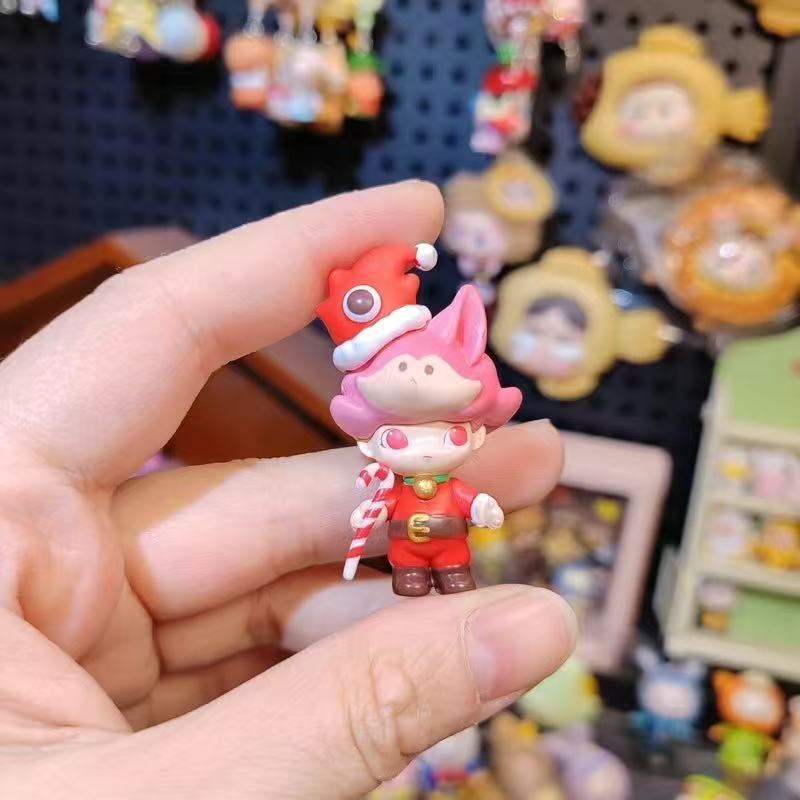 【改娃萌粒】系列dimoo圣诞萌粒改娃手办盲盒可爱礼物摆件diy