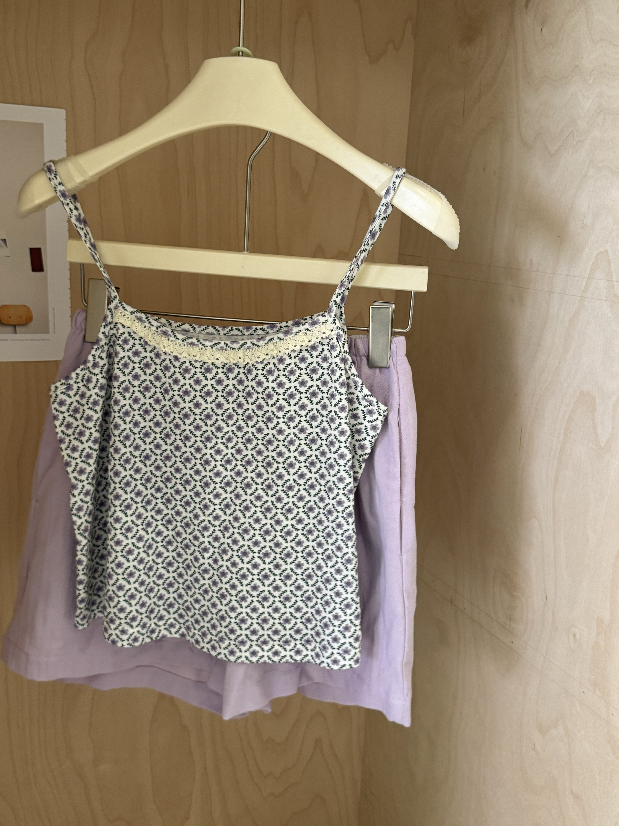 2025春夏新款韩版甜美温柔风简约净版吊带背心短裤居家服两件套装