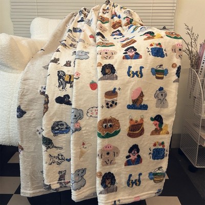 高个子加长版睡裤女秋冬季珊瑚绒宽松阔腿裤直筒保暖可爱遛弯神裤