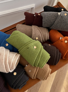 穿洞围脖披肩三角巾-wool羊毛小领巾女外搭秋冬韩系小围巾护颈