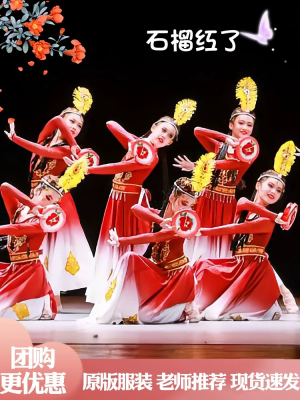 新疆舞蹈石榴红了演出服儿童女童古丽服装维吾尔族维族花开舞蹈服