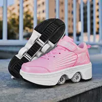 Розовая четыре -белая сбежательная обувь