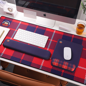 创意格子硅胶护腕鼠标垫记忆棉键盘手托办公室护手腕超大垫子女生