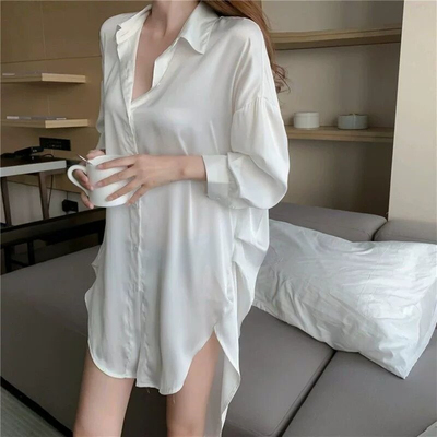 【天生女主角】WP副牌~2.0细腻光泽长款op衬衫sk多穿loa夏连衣裙