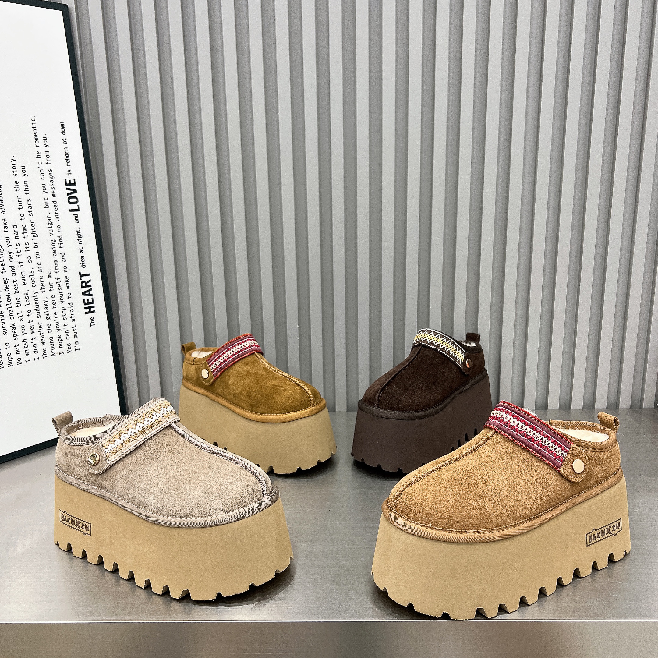 8cm厚底超高跟雪地靴女2026新款时尚外穿毛毛鞋包头半拖鞋休闲鞋