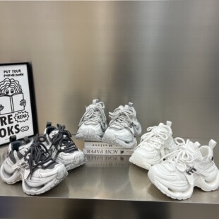 系带休闲鞋 7cm厚底增高老爹鞋 低帮单鞋 网面透气运动鞋 女2026新款