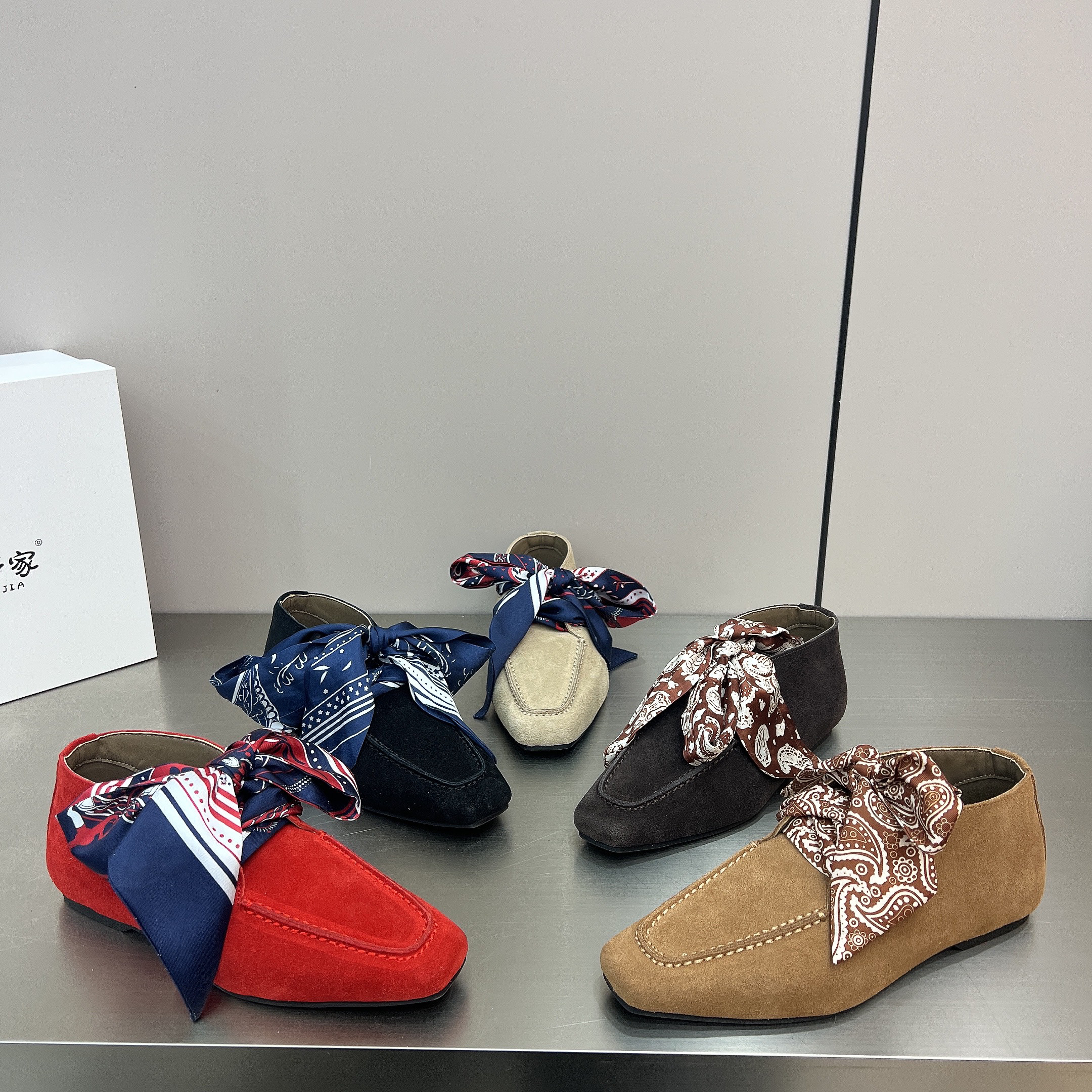 欧货磨砂皮蝴蝶结方头系带复古乐福鞋女2026新款小众设计平底单鞋,女鞋,深口单鞋,淘宝优惠券,粉丝福利购,淘宝优惠卷