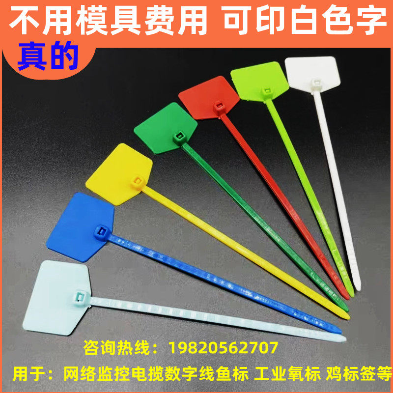 塑料封条标识牌手写标牌电线电缆彩色扎带标签网线标记鱼标防盗扣