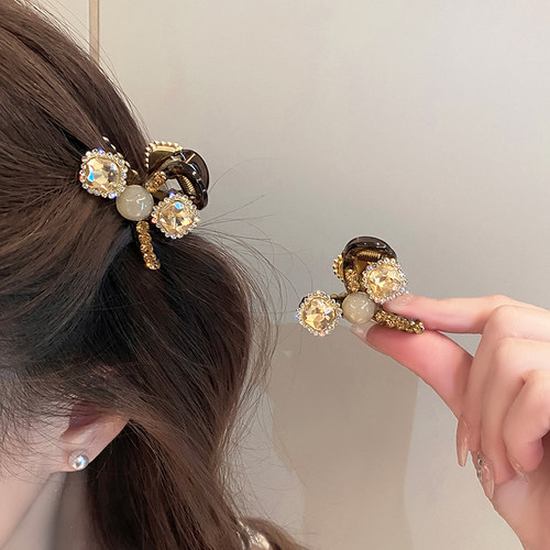 2025新款镶钻蝴蝶结小发卡女