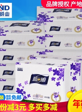双灯蓝雅平板卫生纸家用柔韧厕纸10包400张舒适薄白色草纸卫生纸