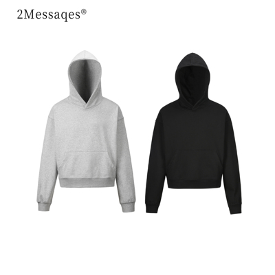 潮流纯色宽松ins复古上衣连帽