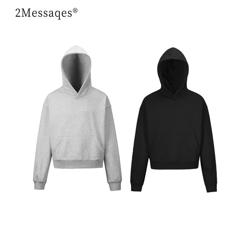 潮流纯色宽松ins复古上衣连帽