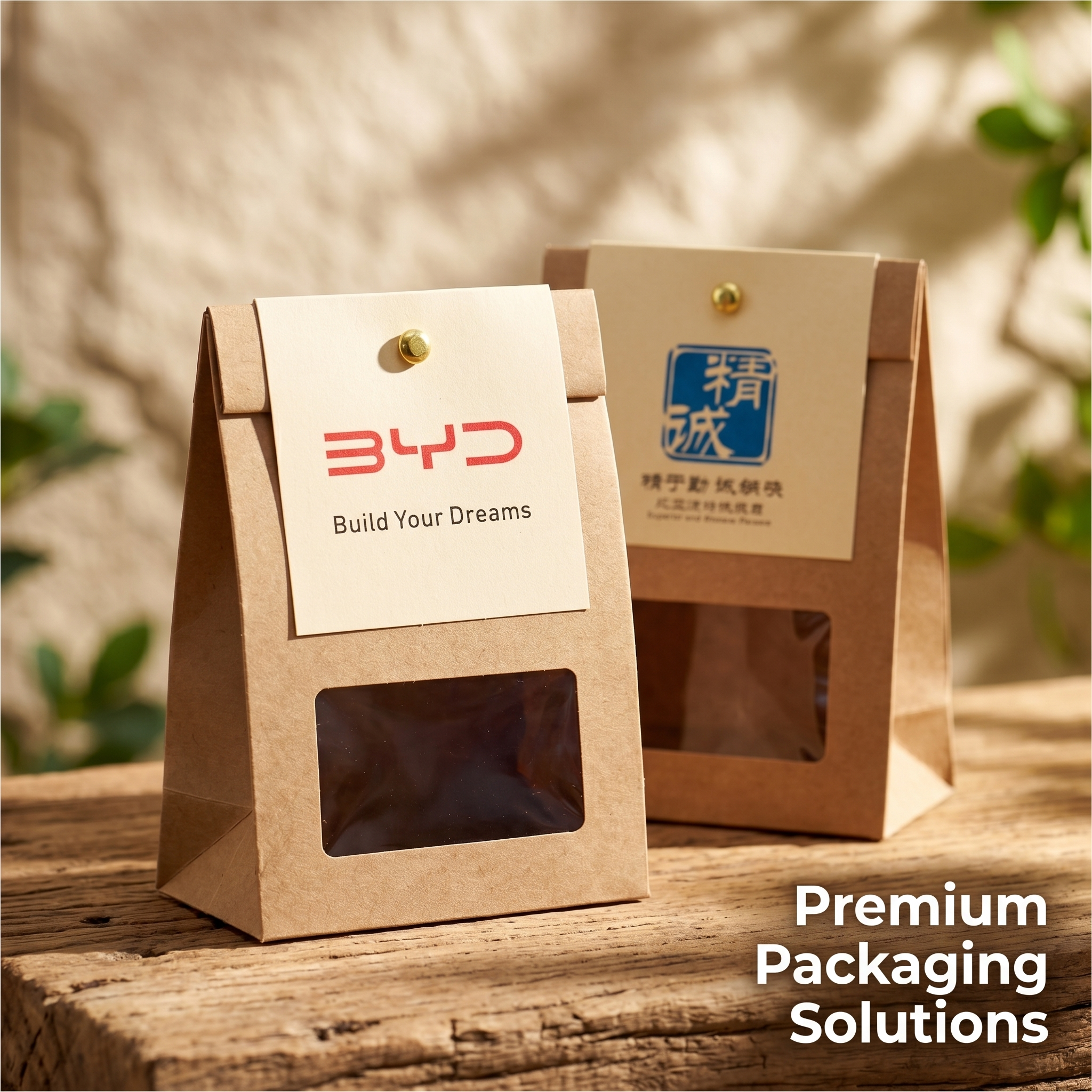 比亚迪礼品袋 窗口牛皮包装纸袋定制印刷王朝网袋子海洋网自封袋