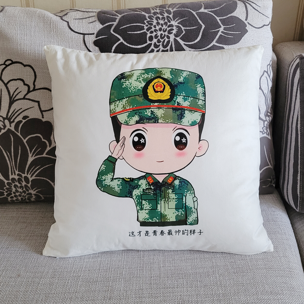 军旅抱枕迷彩兵哥哥可爱卡通靠垫军嫂礼物七夕情人节恋异地恋退役