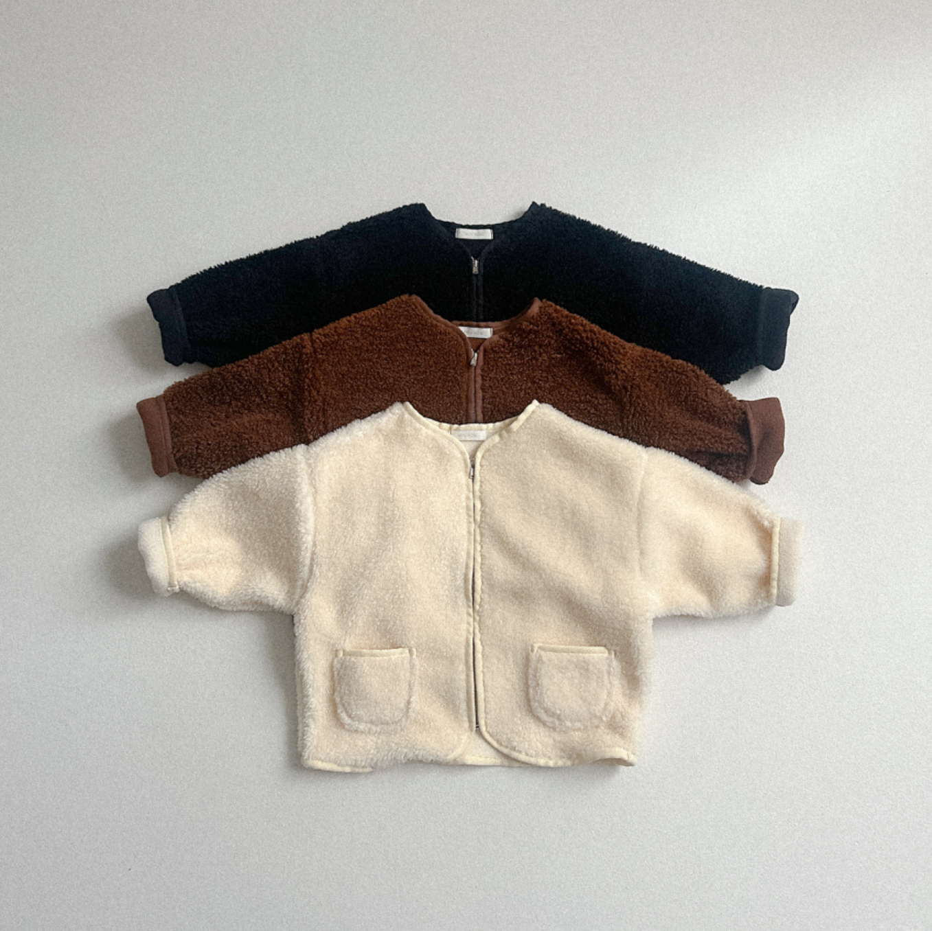 现货韩国进口婴幼童装冬款加绒羊羔绒外套保暖圆领棉衣MiniRobe