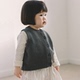 韩国进口婴幼童装 简约复古百搭针织马甲背心森系防风坎肩 春秋季