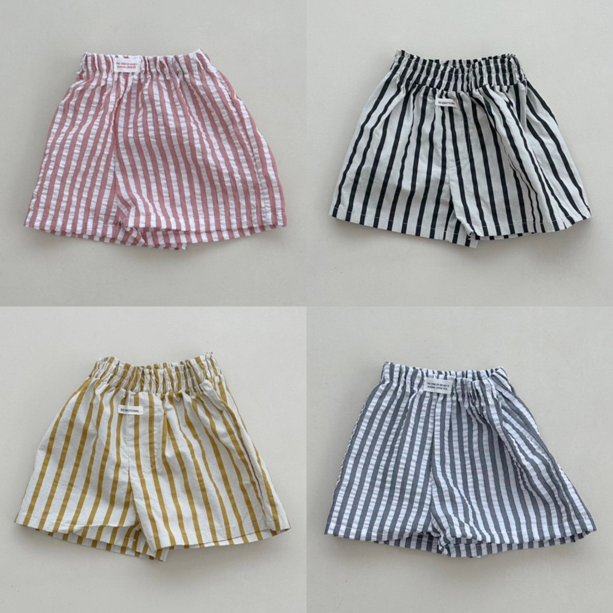 韩国进口婴幼童装夏季超薄清凉条纹休闲裤舒适百搭宽松阔腿热裤