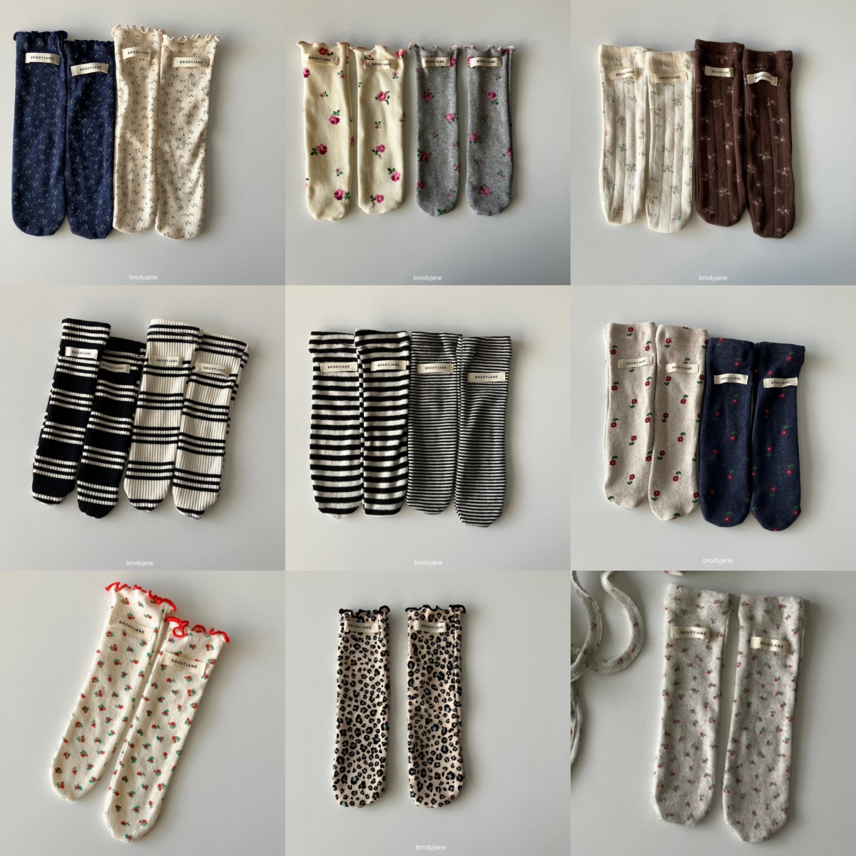 现货韩国进口新生婴儿柔软纯棉袜子中长筒堆堆袜春秋冬小腿袜