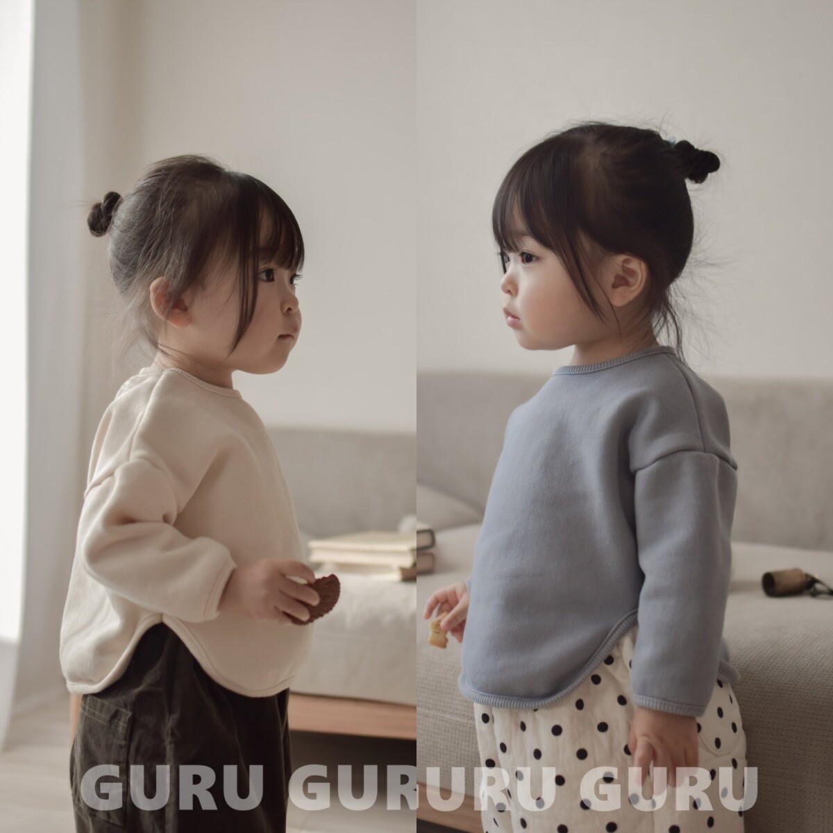 韩国进口婴幼儿男女宝宝简约纯色百搭加绒T恤冬款软糯开叉卫衣