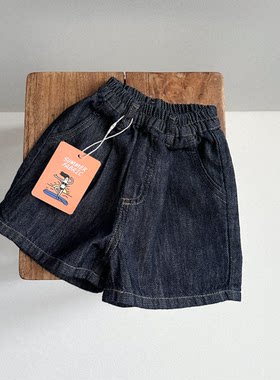 韩国进口婴幼童装夏季洋气百搭柔软高腰牛仔裤五分短裤MiniRobe