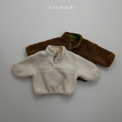 韩国进口婴幼童装柔软加厚保暖珊瑚绒卫衣儿童冬款立领颗粒绒上衣