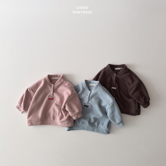 韩国进口婴幼童装冬季保暖摇粒绒纽扣半开领卫衣韩版休闲加绒上衣