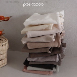 韩国进口婴幼童装纯棉柔软家居服套装儿童打底秋衣秋裤PEEKABOO