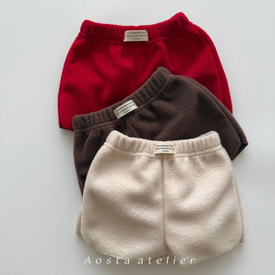 韩国进口婴幼童装双面绒短裤冬款