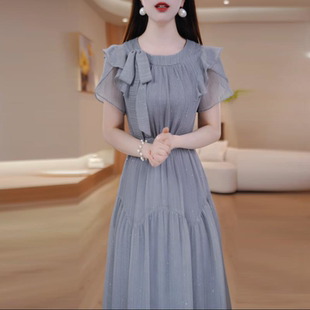 2026年夏季新款连衣裙女装很仙的显瘦露肩轻盈柔软连衣裙M-3XL