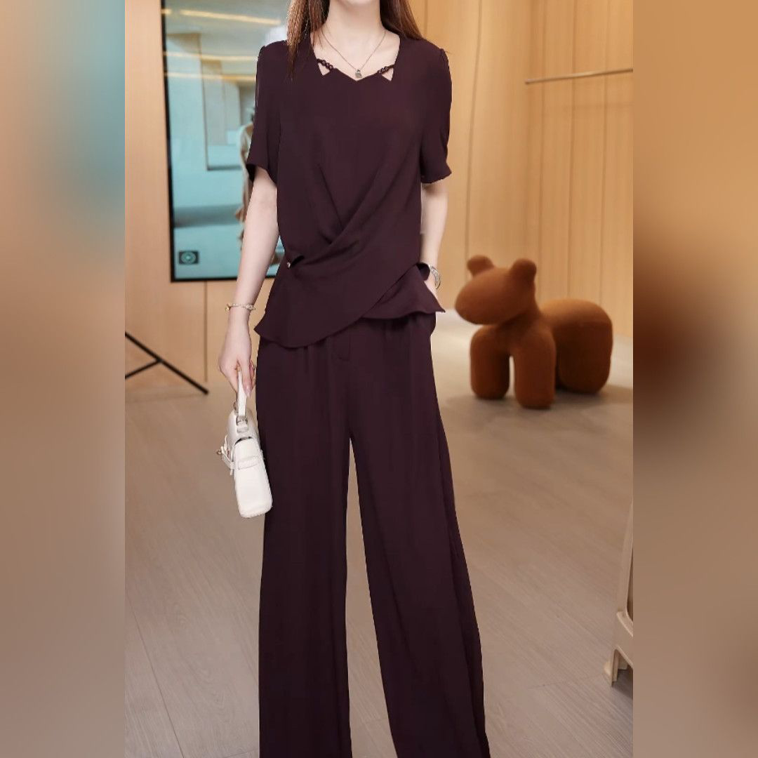2026春夏季新款修身显瘦减龄时尚气质上衣+裤子薄款套裤女士