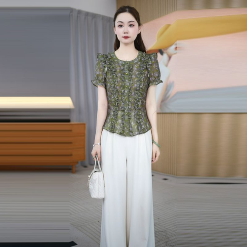 2026年夏季新款设计感显瘦上衣+裤子轻薄舒适两件套装M-4XL
