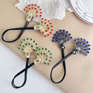 高级感复古孔雀发夹女后脑勺花苞头盘发器懒人丸子头扭扭夹子头饰