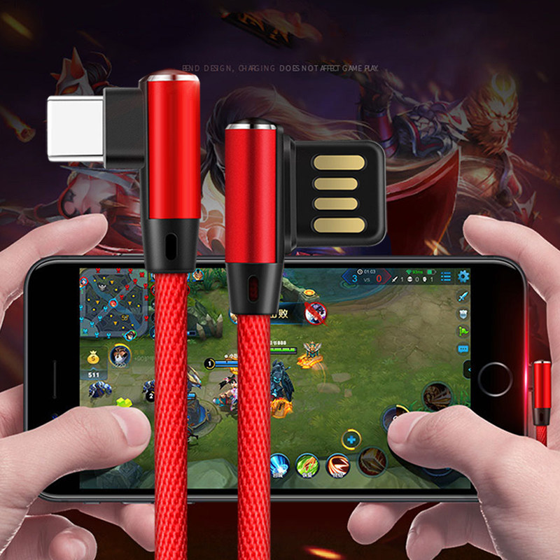 双弯头不挡手输出平板充电线