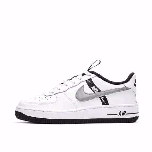 Nike Air Force 1 Lv8 低帮 儿童板鞋 黑白灰