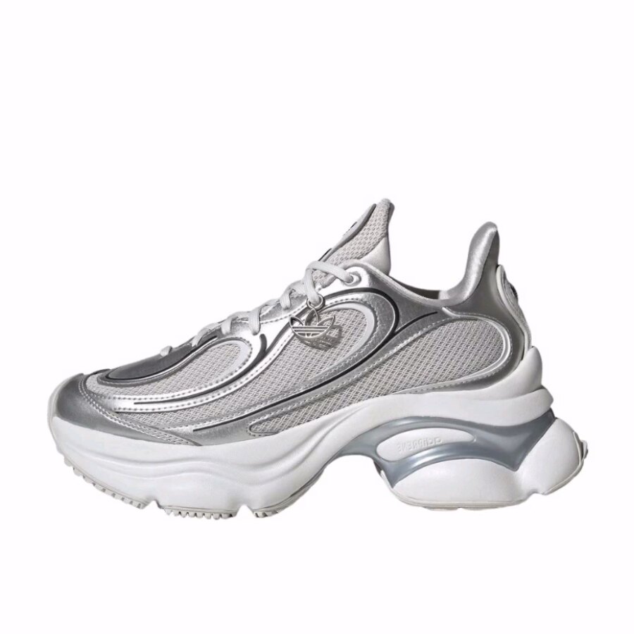 adidas originals Ozvenuz 时尚舒适 低帮 老爹鞋 女款 银色