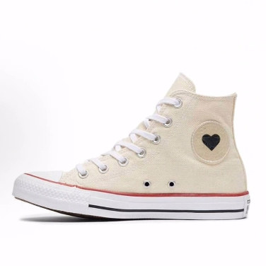 Converse Chuck Taylor All Star  桃心 高帮 帆布鞋 女款 米色