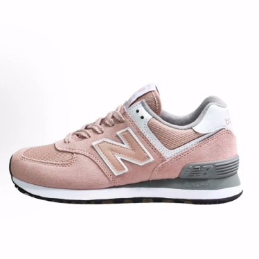 New Balance NB 574 复古 低帮 休闲跑步鞋 女款 粉色 B宽