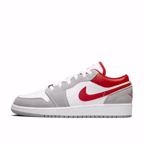 Jordan Air Jordan 1 Low 低帮 儿童篮球鞋 灰白红