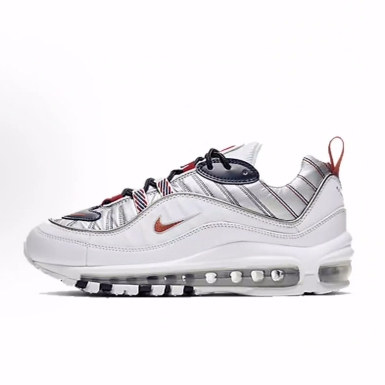 Nike Air Max 98 复古运动  低帮 气垫 训练跑步鞋 女款 灰白色
