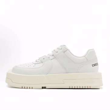 CHOCO CONCERT 牛皮  圆方不对称球鞋 时尚板鞋 男女同款 白色