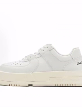 CHOCO CONCERT 牛皮  圆方不对称球鞋 时尚板鞋 男女同款 白色